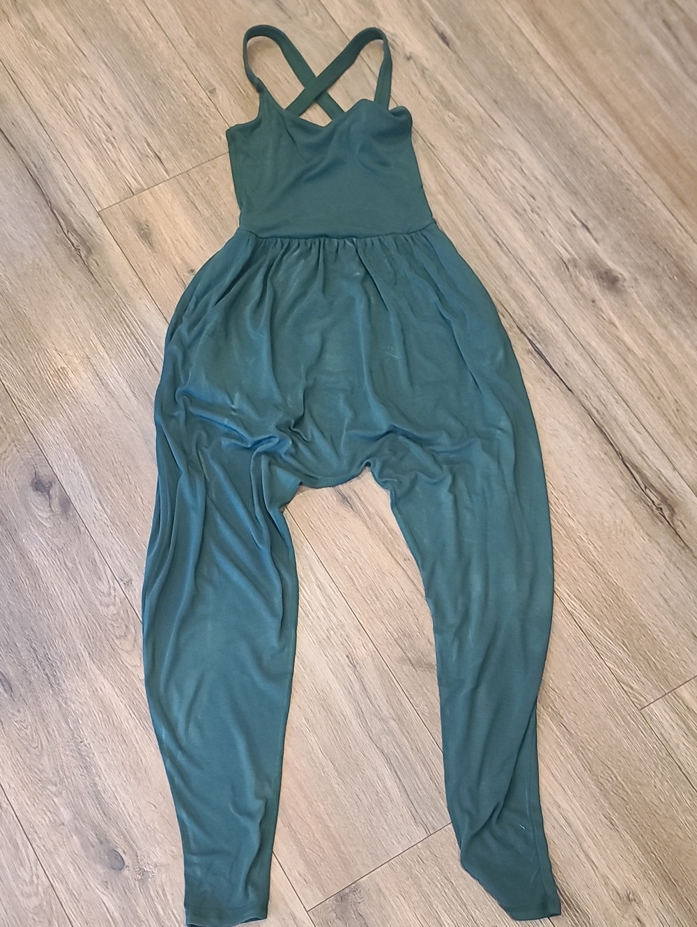 Aria Green Crossback Drop Crotch Harem Jumpsuit Size Small